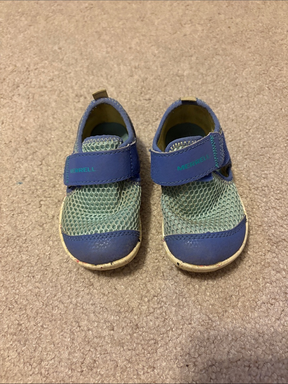 Merrell Kids Bare Steps H2O Blue & Teal Hook-and-Loop Water Shoes